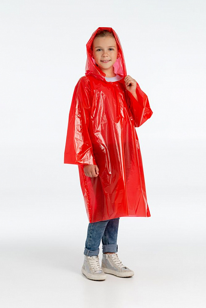 Дождевик-плащ детский BrightWay Kids, красный с логотипом в Нефтекамске заказать по выгодной цене в кибермаркете AvroraStore