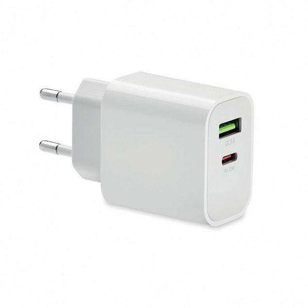 18 Вт 2 порта USB зарядное устр с логотипом в Нефтекамске заказать по выгодной цене в кибермаркете AvroraStore