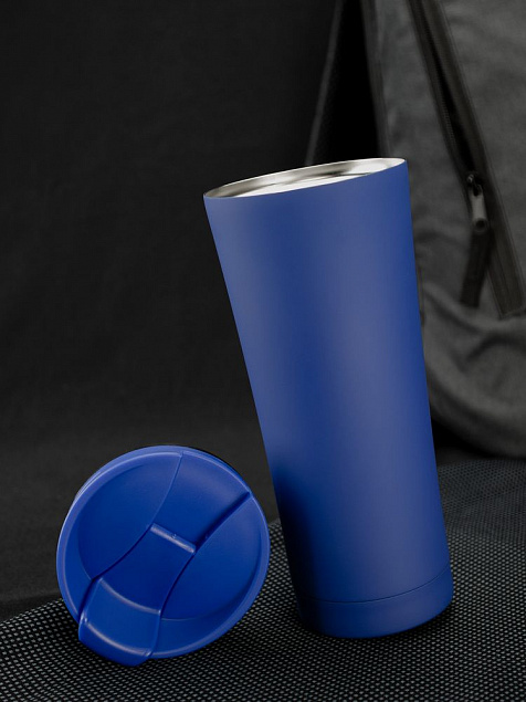 Термостакан Smoothy, синий с логотипом в Нефтекамске заказать по выгодной цене в кибермаркете AvroraStore