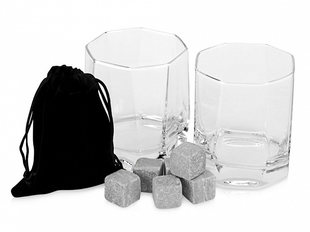 Набор для виски: 2 бокала, 6 камней, мешочек, коробка с логотипом в Нефтекамске заказать по выгодной цене в кибермаркете AvroraStore