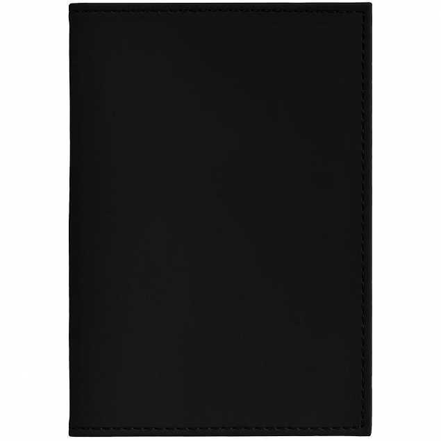 Обложка для паспорта Shall, черная с логотипом в Нефтекамске заказать по выгодной цене в кибермаркете AvroraStore