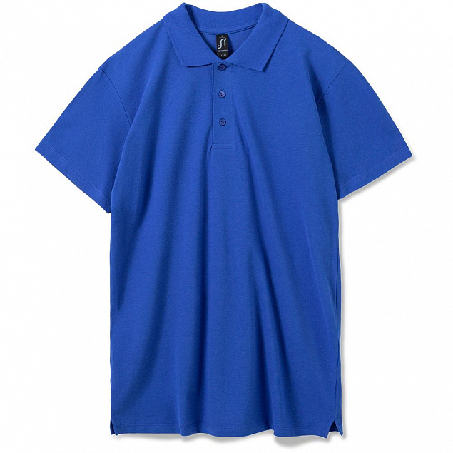 Рубашка поло мужская SUMMER 170, ярко-синяя (royal) с логотипом в Нефтекамске заказать по выгодной цене в кибермаркете AvroraStore