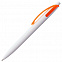 Ручка шариковая Bento, белая с оранжевым с логотипом в Нефтекамске заказать по выгодной цене в кибермаркете AvroraStore
