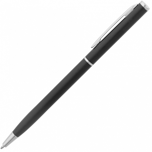 Ручка шариковая Hotel Chrome, ver.2, черная с логотипом в Нефтекамске заказать по выгодной цене в кибермаркете AvroraStore