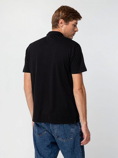 Рубашка поло мужская SUMMER 170, черная с логотипом в Нефтекамске заказать по выгодной цене в кибермаркете AvroraStore