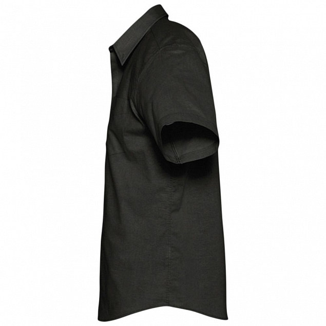 Рубашка мужская с коротким рукавом BRISBANE, черная с логотипом в Нефтекамске заказать по выгодной цене в кибермаркете AvroraStore