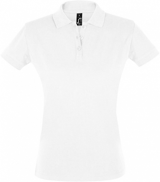 Рубашка поло женская PERFECT WOMEN 180 белая с логотипом в Нефтекамске заказать по выгодной цене в кибермаркете AvroraStore