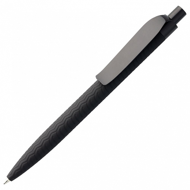 Ручка шариковая Prodir QS03 PRP Tyre Soft Touch, черная с логотипом в Нефтекамске заказать по выгодной цене в кибермаркете AvroraStore