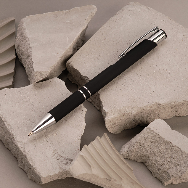 Шариковая ручка Alpha, черная с логотипом в Нефтекамске заказать по выгодной цене в кибермаркете AvroraStore