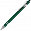 Ручка шариковая Pointer Soft Touch со стилусом, зеленая с логотипом в Нефтекамске заказать по выгодной цене в кибермаркете AvroraStore