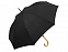 Зонт-трость «Okobrella» с деревянной ручкой и куполом из переработанного пластика с логотипом в Нефтекамске заказать по выгодной цене в кибермаркете AvroraStore