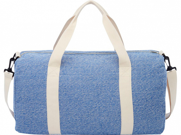 Спортивная сумка из переработанного хлопка и полиэстера плотностью 210 г/м² Pheebs, синий/натуральны с логотипом в Нефтекамске заказать по выгодной цене в кибермаркете AvroraStore
