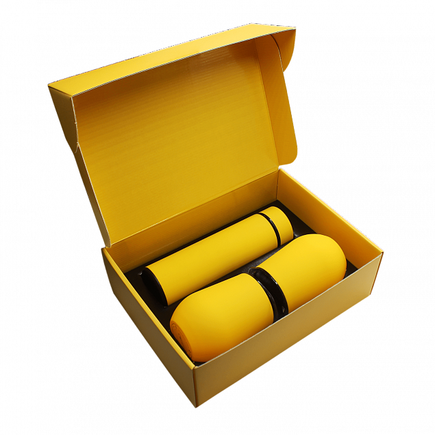 Набор Hot Box C2 (софт-тач) B, желтый с логотипом в Нефтекамске заказать по выгодной цене в кибермаркете AvroraStore