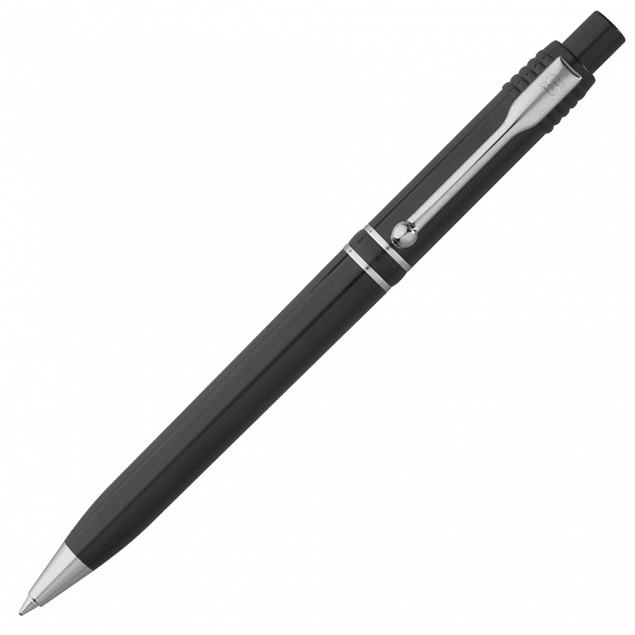 Ручка шариковая Raja Chrome, черная с логотипом в Нефтекамске заказать по выгодной цене в кибермаркете AvroraStore