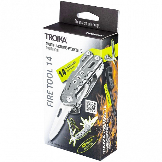 Мультитул Fire Tool 14, серый с логотипом в Нефтекамске заказать по выгодной цене в кибермаркете AvroraStore