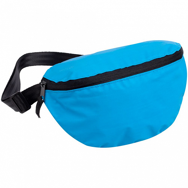 Поясная сумка Manifest Color из светоотражающей ткани, синяя с логотипом в Нефтекамске заказать по выгодной цене в кибермаркете AvroraStore