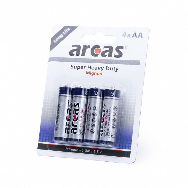 4 батарейки пакет 1,5V AA/ R6 с логотипом в Нефтекамске заказать по выгодной цене в кибермаркете AvroraStore