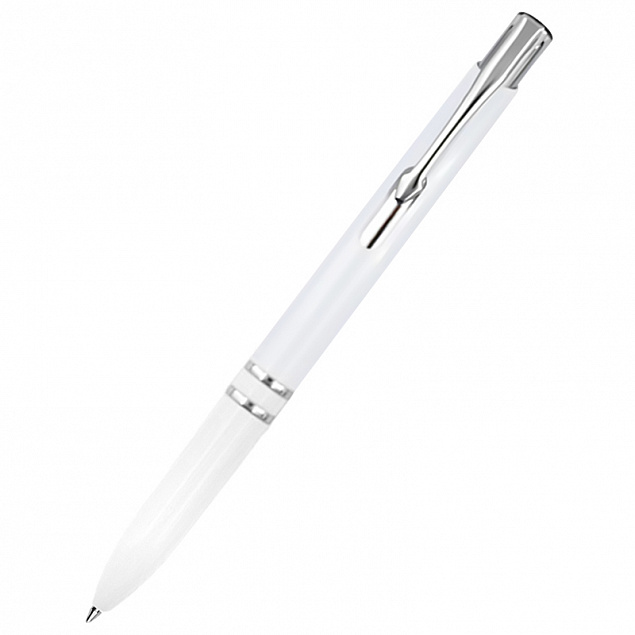 Ручка пластиковая Milana, белая с логотипом в Нефтекамске заказать по выгодной цене в кибермаркете AvroraStore