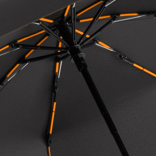 Зонт складной AOC Mini с цветными спицами, оранжевый с логотипом в Нефтекамске заказать по выгодной цене в кибермаркете AvroraStore