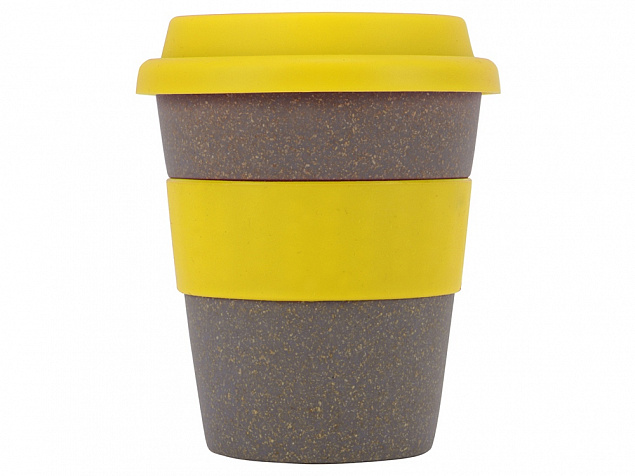 Стакан с силиконовой крышкой Café, желтый с логотипом в Нефтекамске заказать по выгодной цене в кибермаркете AvroraStore