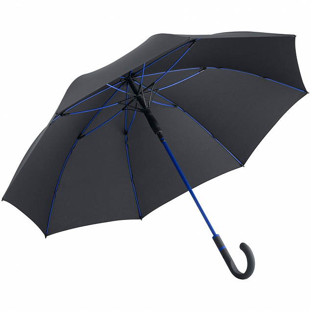 Зонт-трость с цветными спицами Color Style ver.2, ярко-синий с логотипом в Нефтекамске заказать по выгодной цене в кибермаркете AvroraStore