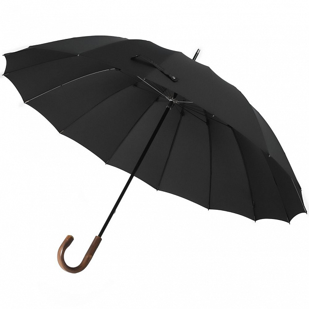 Зонт-трость Big Boss, черный с логотипом в Нефтекамске заказать по выгодной цене в кибермаркете AvroraStore