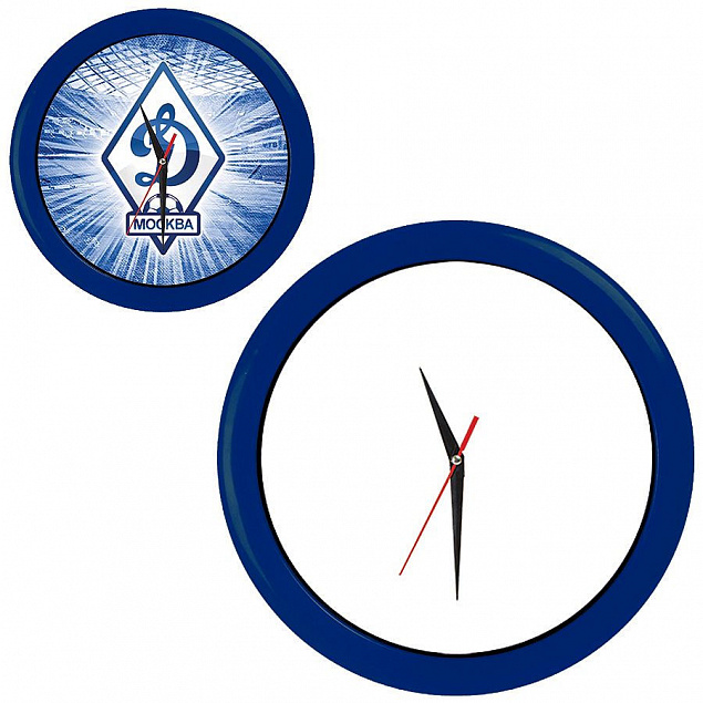 Часы настенные "ПРОМО" разборные ; яркий синий, D28,5 см; пластик с логотипом в Нефтекамске заказать по выгодной цене в кибермаркете AvroraStore