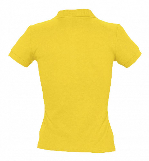Рубашка поло женская PEOPLE 210, желтая с логотипом в Нефтекамске заказать по выгодной цене в кибермаркете AvroraStore