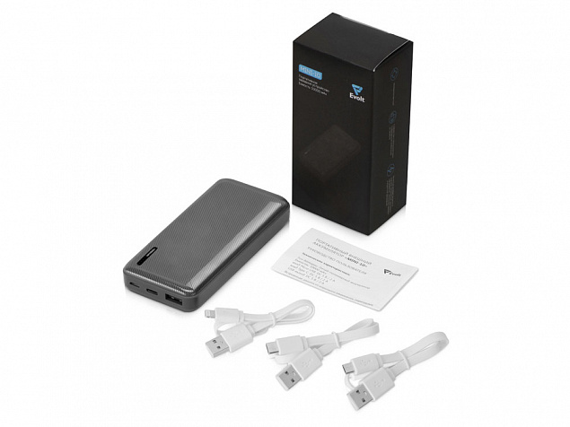 Внешний аккумулятор Evolt Mini-10, 10000 mAh, серый с логотипом в Нефтекамске заказать по выгодной цене в кибермаркете AvroraStore