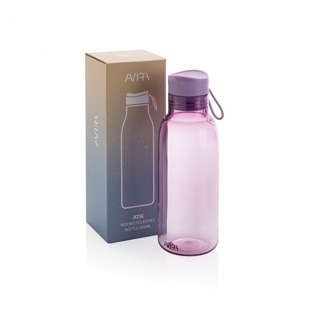 Бутылка для воды Avira Atik из rPET RCS, 500 мл с логотипом в Нефтекамске заказать по выгодной цене в кибермаркете AvroraStore