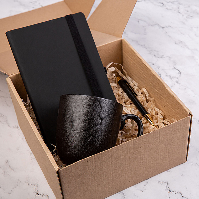 Набор подарочный BLACKNGOLD: кружка, ручка, бизнес-блокнот, коробка со стружкой с логотипом в Нефтекамске заказать по выгодной цене в кибермаркете AvroraStore