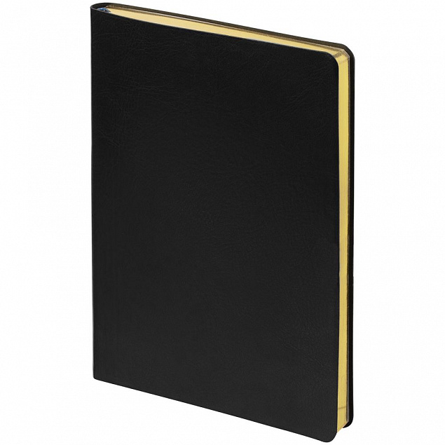Ежедневник Nebraska Flex, недатированный, черный с золотистым с логотипом в Нефтекамске заказать по выгодной цене в кибермаркете AvroraStore