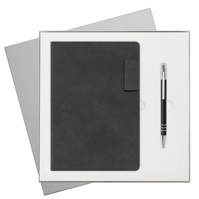 Подарочный набор Portobello/Teolo черный (Ежедневник недат А5, Ручка) с логотипом в Нефтекамске заказать по выгодной цене в кибермаркете AvroraStore