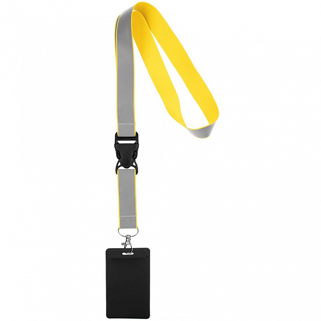 Лента светоотражающая Interlevel, желтая с серым с логотипом в Нефтекамске заказать по выгодной цене в кибермаркете AvroraStore