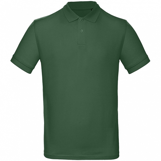 Рубашка поло мужская Inspire, темно-зеленая с логотипом в Нефтекамске заказать по выгодной цене в кибермаркете AvroraStore
