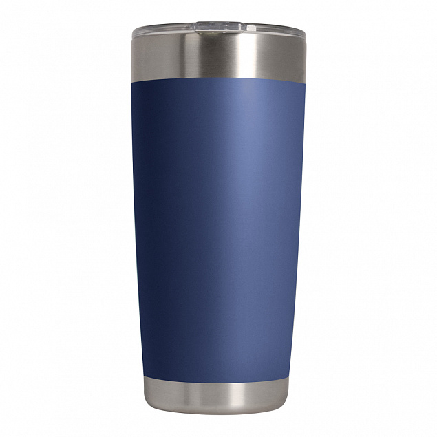 Термокружка вакуумная, Crown, 590 ml, матовое покрытие, синяя с логотипом в Нефтекамске заказать по выгодной цене в кибермаркете AvroraStore