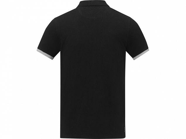 Morgan Двухцветное мужское поло с коротким рукавом , черный с логотипом в Нефтекамске заказать по выгодной цене в кибермаркете AvroraStore