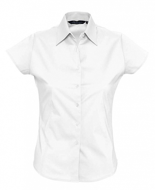 Рубашка женская с коротким рукавом EXCESS, белая с логотипом в Нефтекамске заказать по выгодной цене в кибермаркете AvroraStore