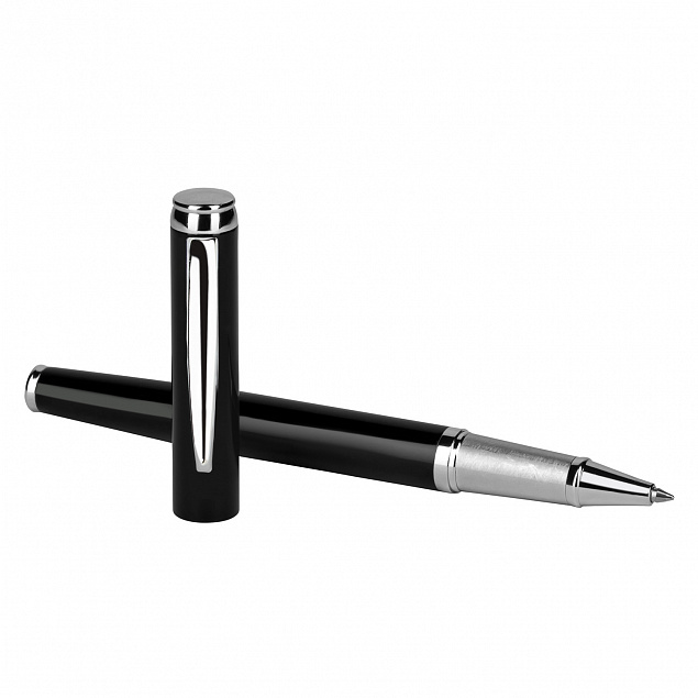 Ручка-роллер Sonata черная с логотипом в Нефтекамске заказать по выгодной цене в кибермаркете AvroraStore
