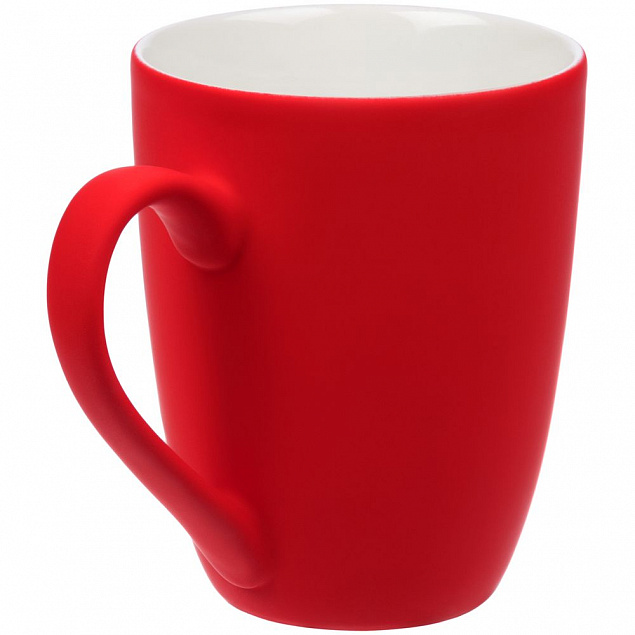 Кружка Good Morning с покрытием софт-тач, ярко-красная с логотипом в Нефтекамске заказать по выгодной цене в кибермаркете AvroraStore