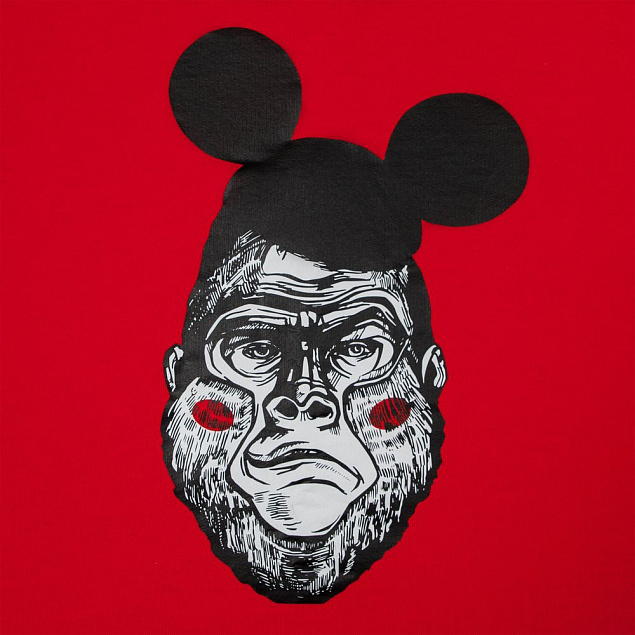 Толстовка Monkey Mouse, красная с логотипом в Нефтекамске заказать по выгодной цене в кибермаркете AvroraStore