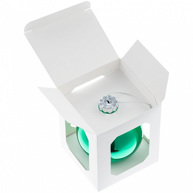 Елочный шар Finery Gloss, 10 см, глянцевый зеленый с логотипом в Нефтекамске заказать по выгодной цене в кибермаркете AvroraStore