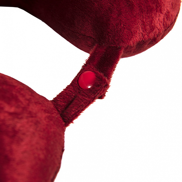 Подушка дорожная  "SOFT"; memory foam, микрофибра, красный с логотипом в Нефтекамске заказать по выгодной цене в кибермаркете AvroraStore