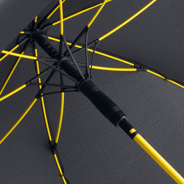 Зонт-трость с цветными спицами Color Style, желтый с логотипом в Нефтекамске заказать по выгодной цене в кибермаркете AvroraStore