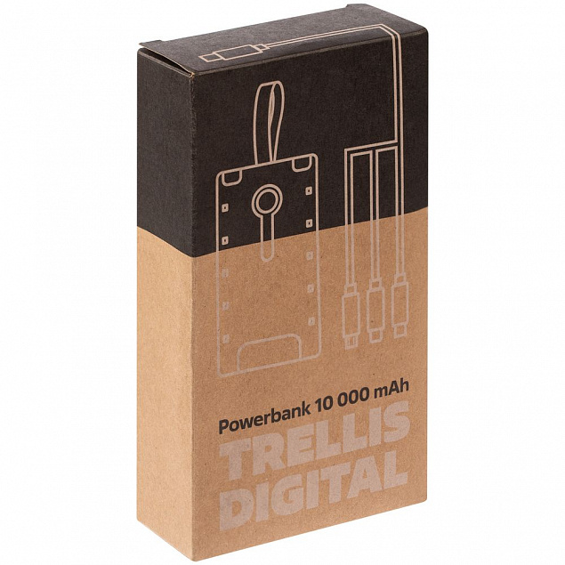 Аккумулятор Trellis Digital 10000 мАч, темно-серый с логотипом в Нефтекамске заказать по выгодной цене в кибермаркете AvroraStore