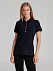 Рубашка поло женская Sunset, темно-синяя с логотипом в Нефтекамске заказать по выгодной цене в кибермаркете AvroraStore