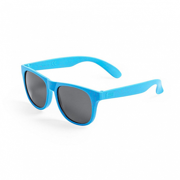 Солнцезащитные очки из пшеничной соломы,синий с логотипом в Нефтекамске заказать по выгодной цене в кибермаркете AvroraStore