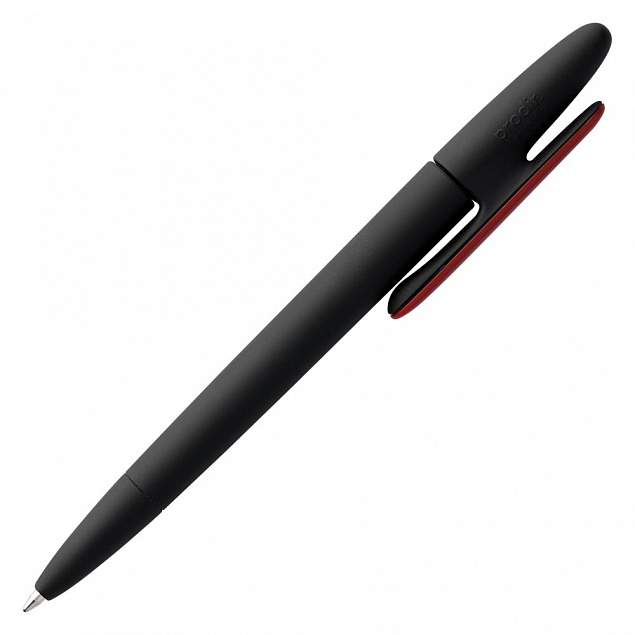 Ручка шариковая Prodir DS5 TRR-P Soft Touch, черная с красным с логотипом в Нефтекамске заказать по выгодной цене в кибермаркете AvroraStore