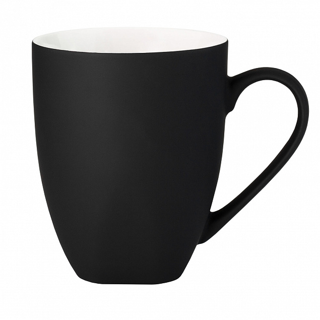 Керамическая кружка Tulip 380 ml, soft-touch, черная с логотипом в Нефтекамске заказать по выгодной цене в кибермаркете AvroraStore