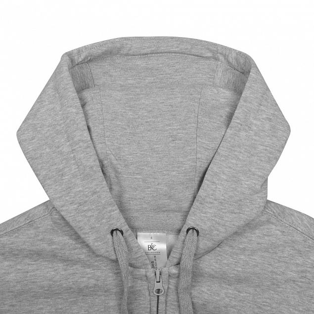 Толстовка мужская Hooded Full Zip серый меланж с логотипом в Нефтекамске заказать по выгодной цене в кибермаркете AvroraStore